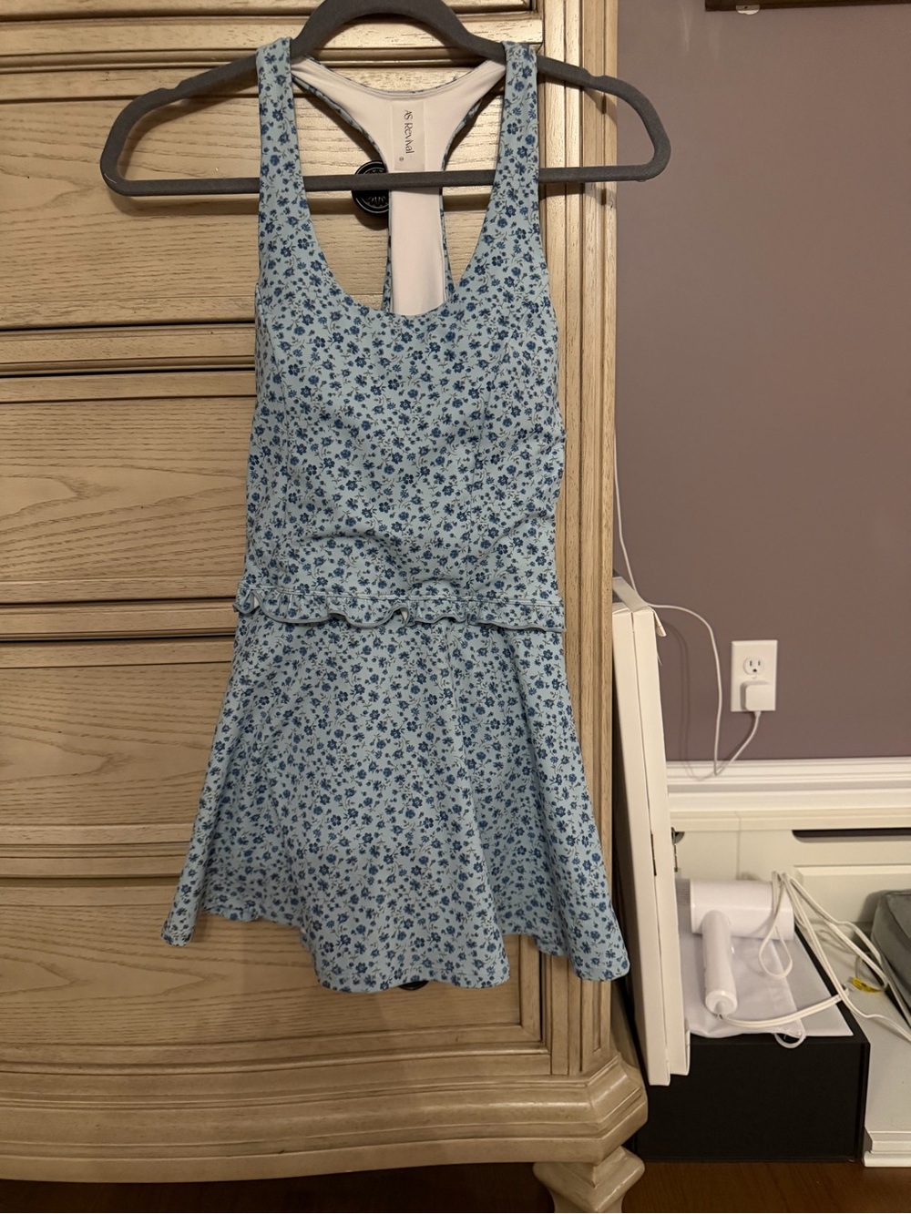 Blue Floral Racerback Romper